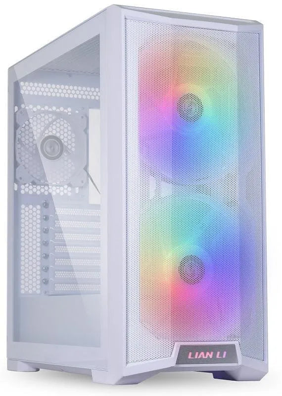 LIAN LI LANCOOL 215 Mesh White (2x 200mm ARGB Fans + 1x 120mm Non RGB Fans Included) - Anigma